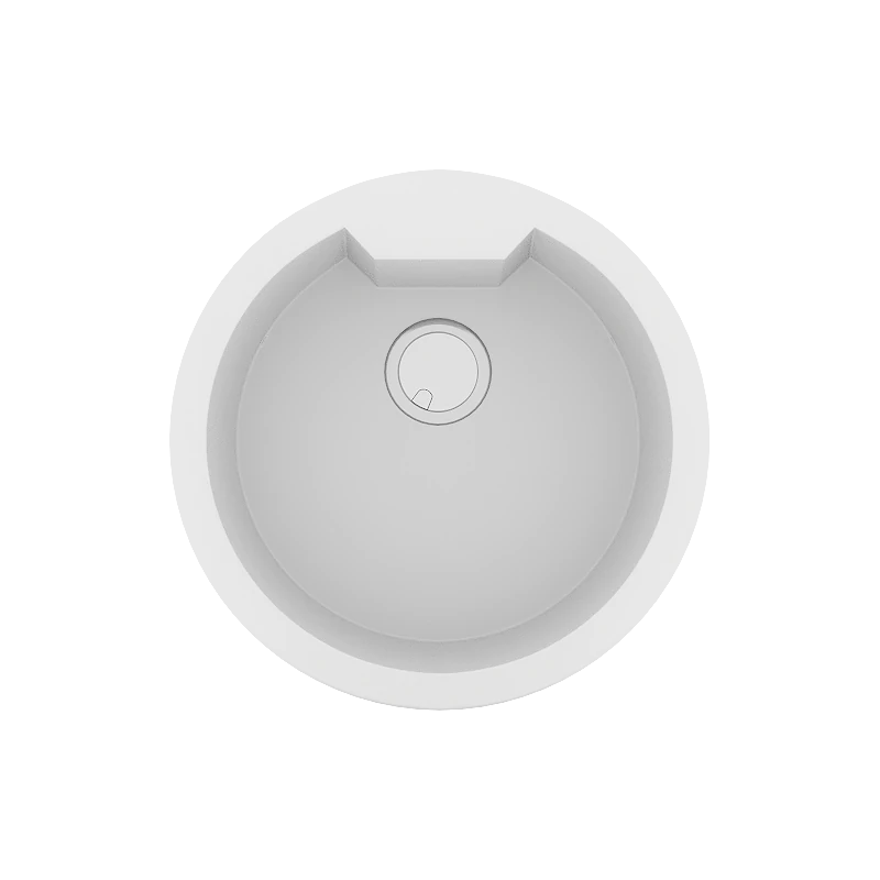 Νεροχύτης Κουζίνας Ø5cm Ένθετος Eρμάριο 50cm Γρανίτης Sanitec 810-30-Bianco