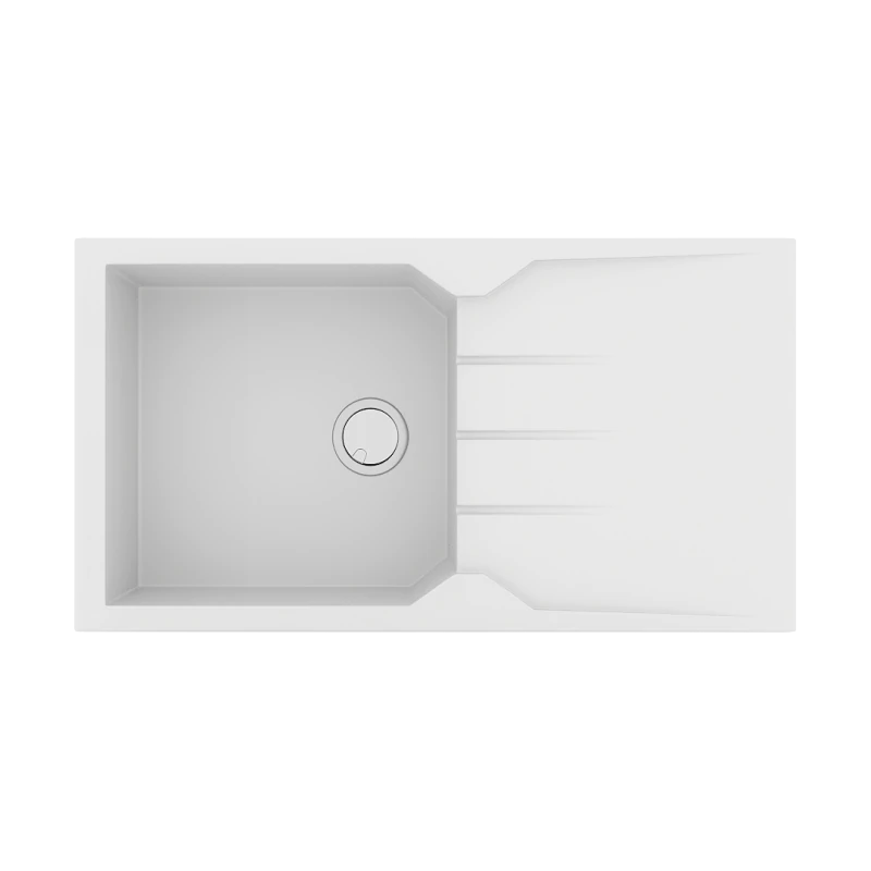 Νεροχύτης Κουζίνας 86x50cm Ένθετος Ερμάριο 55cm Γρανίτης Sanitec Ultra Granite 814-30-Bianco 