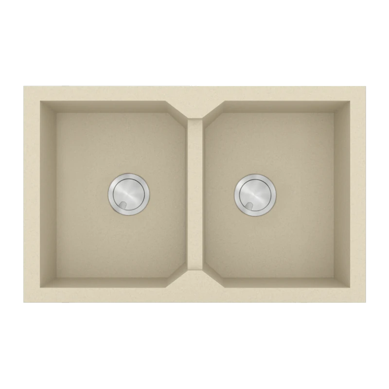 Νεροχύτης Κουζίνας 86x50cm Ένθετος  Ερμάριο 90cm Γρανίτης Sanitec  Ultra Granite 818-31-Ocra