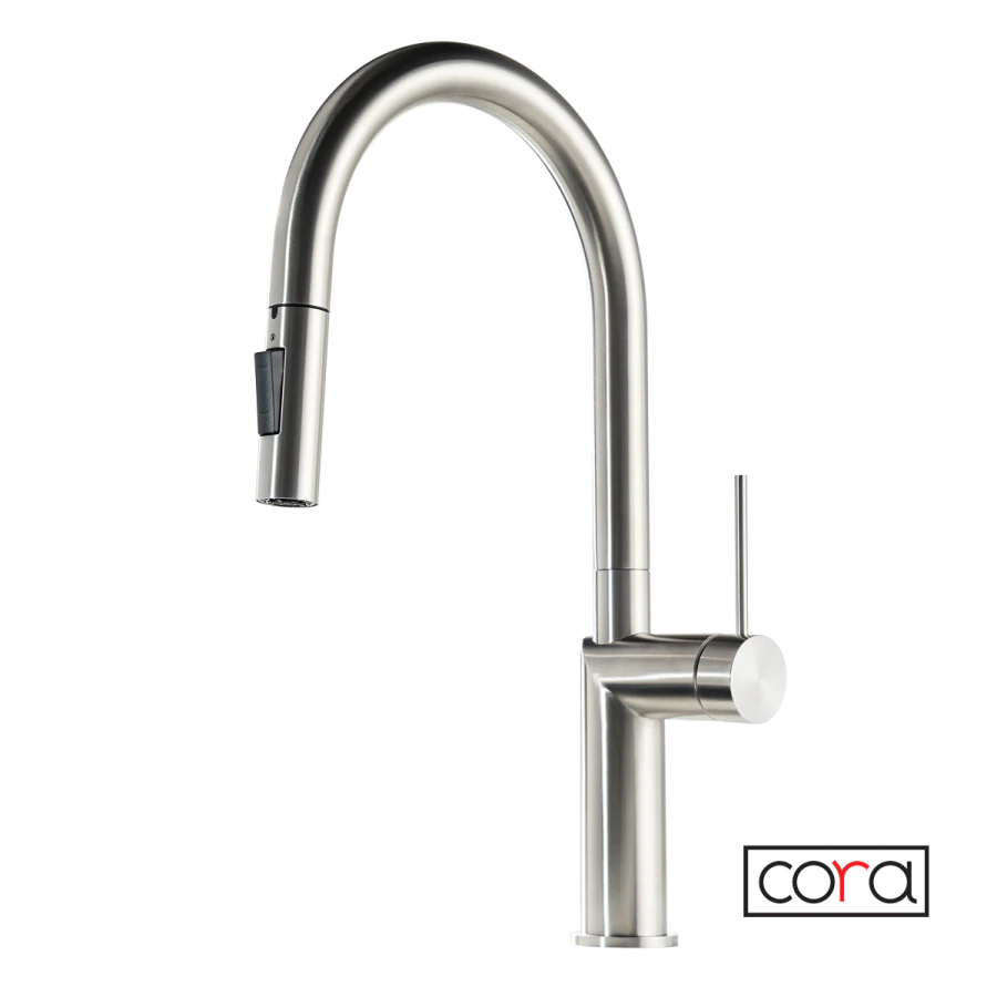 Μπαταρία Κουζίνας Συρόμενο Ντους Shower-Spray Cora Griffon Inox 316L 63630-111